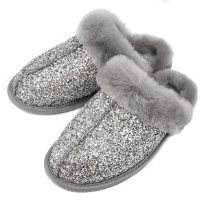 silver glitter ugg slippers